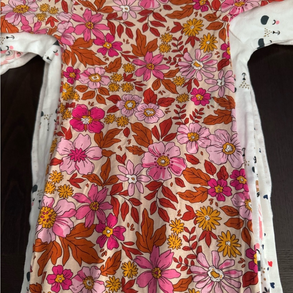 Floral knotted gown with matching knot hat